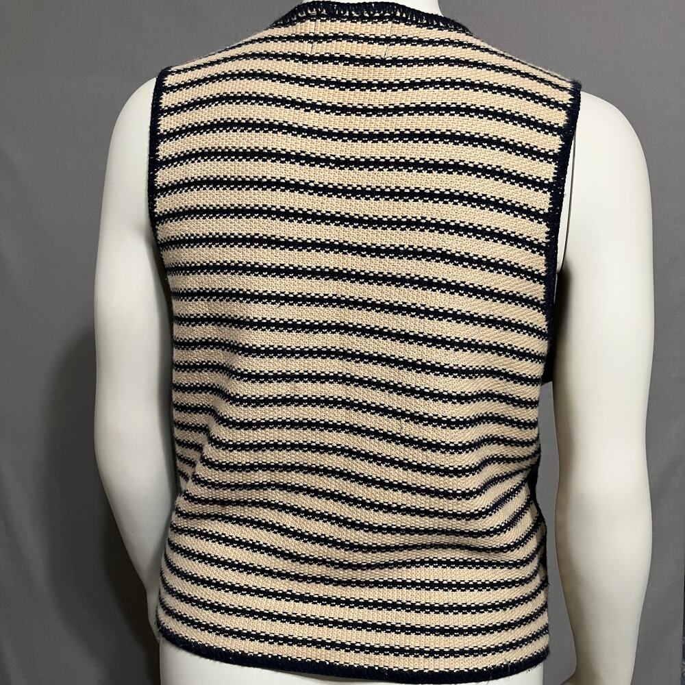 💫Express Tricot Women’s Cotton Ramie Striped Vest Sz-Large - Picture 4 of 7